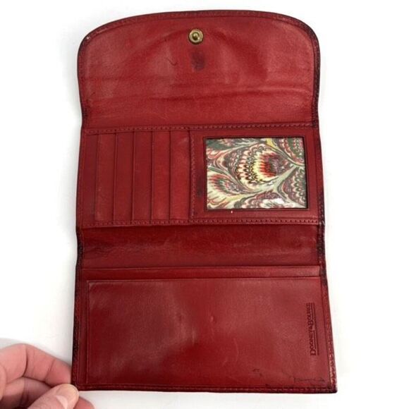 Vintage Dooney & Bourke Leather Wallet 70s 80s folding tru-fold key holder brown - Picture 4 of 7